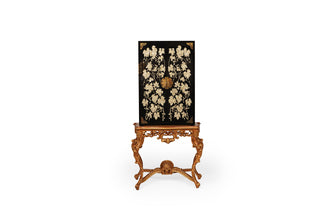 18th Century Inspired Lacquered Cabinet on Giltwood Stand